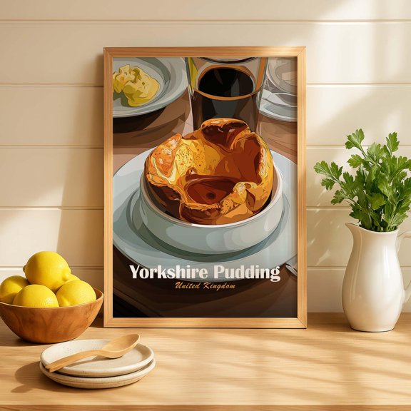 Yorkshire Pudding Print Kitchen Art Food Poster British Decor