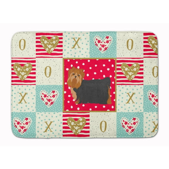 Yorkshire Terrier 2 Love Machine Washable Memory Foam Mat Red