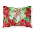 thumbnail image 1 of Yorkshire Terrier 2 Poinsettas Fabric Standard Pillowcase, 1 of 2