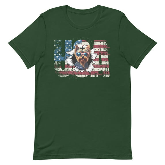Yorkshire Terrier 4th July Memorial Day USA (Forest, XL)