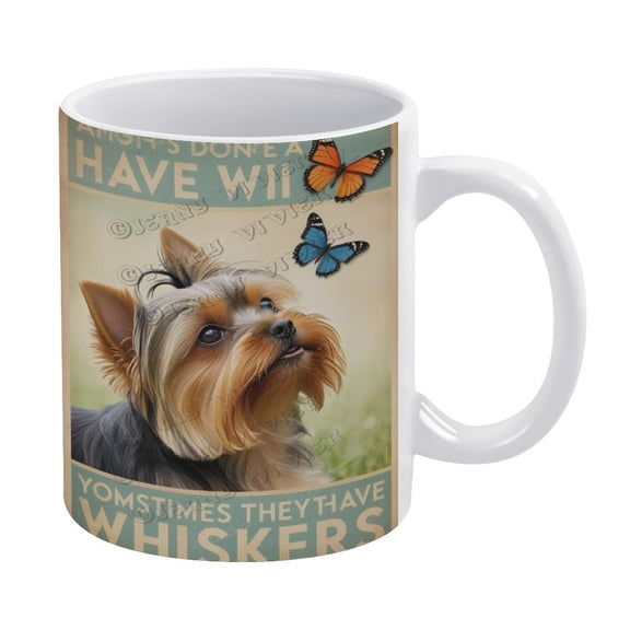 Yorkshire Terrier Dog Ceramic Coffee Mug Tea Cup, Dog Gift for Dog Dad 11 oz