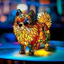 Yorkshire Terrier Dog Lamp, Stained Resin French Bulldog Tabletop Night Light, Cute Pet Dogs Themed LED Table Lamps, Vintage Night Light Home Decor, Fun Gift for Dog Lovers