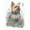 thumbnail image 1 of Yorkshire Terrier Dog in Wildflowers Bright Watercolour Illustration Unframed Wall Art Print Poster Home Decor Premium, 1 of 4