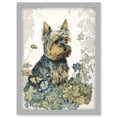 thumbnail image 1 of Yorkshire Terrier Dog in Wildflowers Watercolour Illustration Artwork Framed Wall Art Print A4, 1 of 4
