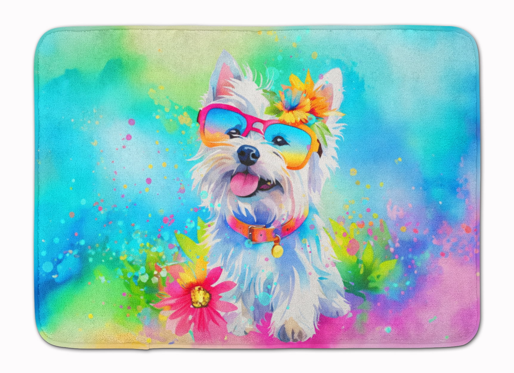 Yorkshire Terrier Hippie Dawg Memory Foam Kitchen Mat