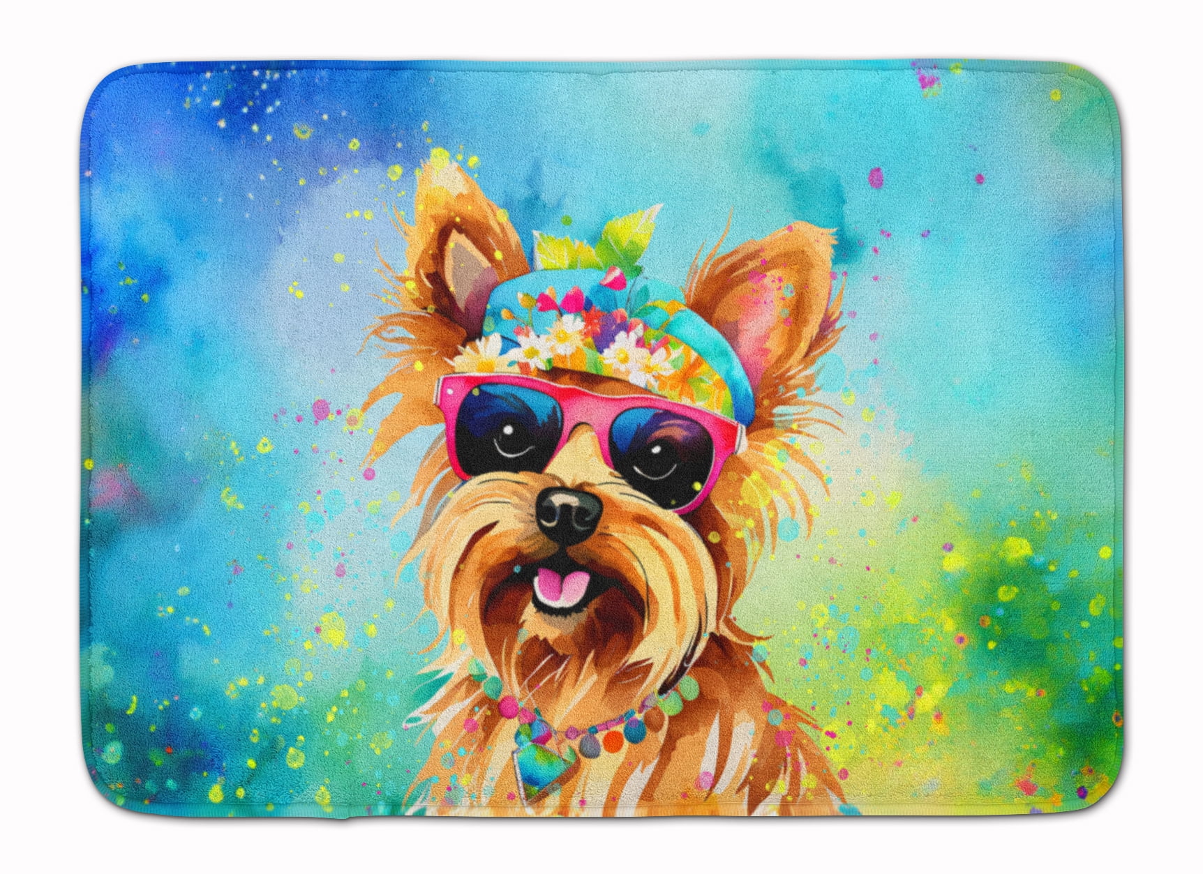 Yorkshire Terrier Hippie Dawg Memory Foam Kitchen Mat
