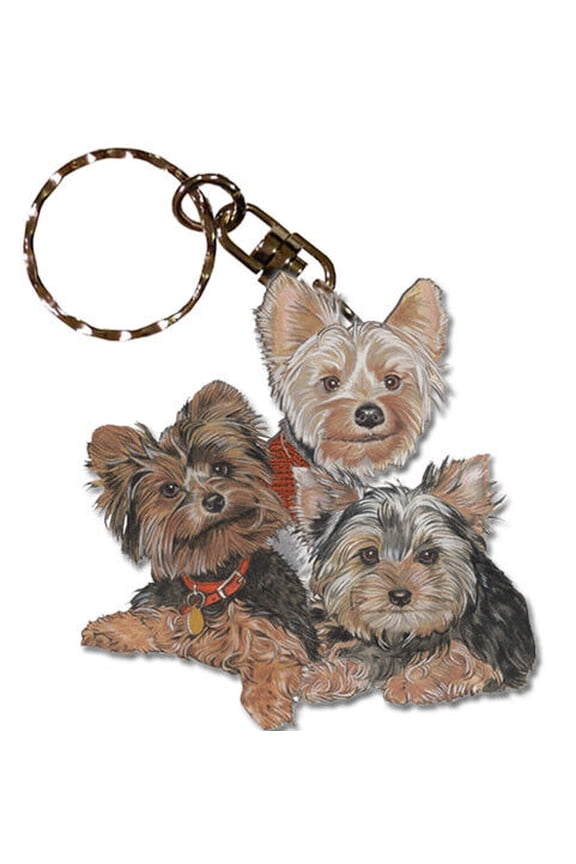 Yorkshire Terrier Keychain, Souvenir Key Holder, Dog Charm Tag, Pet Key Rings Craft Ornaments, Wooden Die-Cut