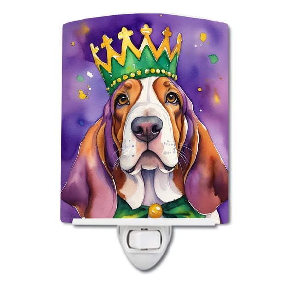 Yorkshire Terrier King of Mardi Gras Ceramic Night Light