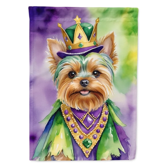 Yorkshire Terrier King of Mardi Gras House Flag