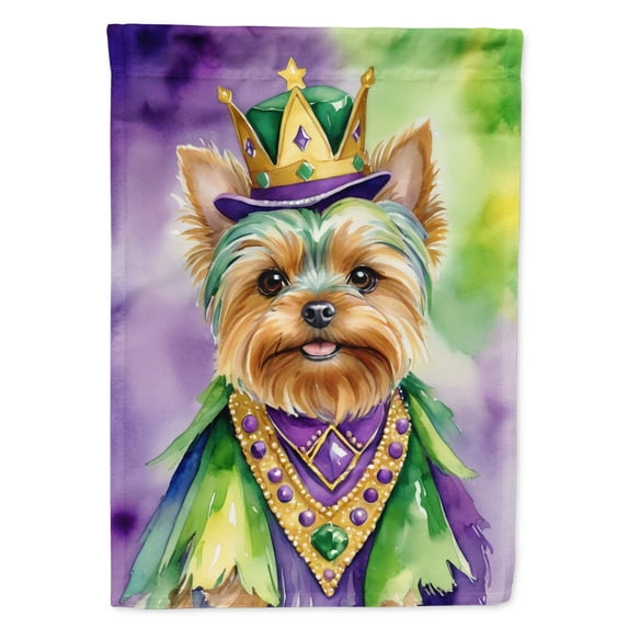 Yorkshire Terrier King of Mardi Gras House Flag