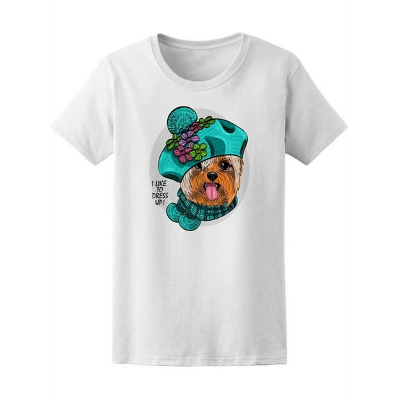 Yorkshire Terrier Knitted Hat T-Shirt Women -Image by Shutterstock, Female Small
