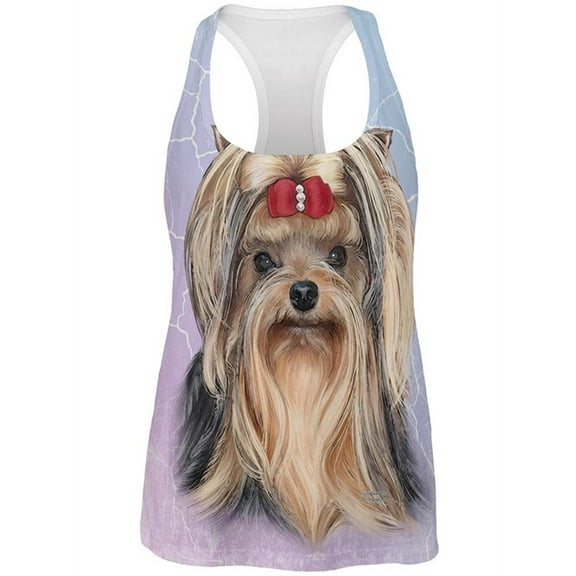 Yorkshire Terrier Live Forever All Over Womens Work Out Tank Top Multi LG