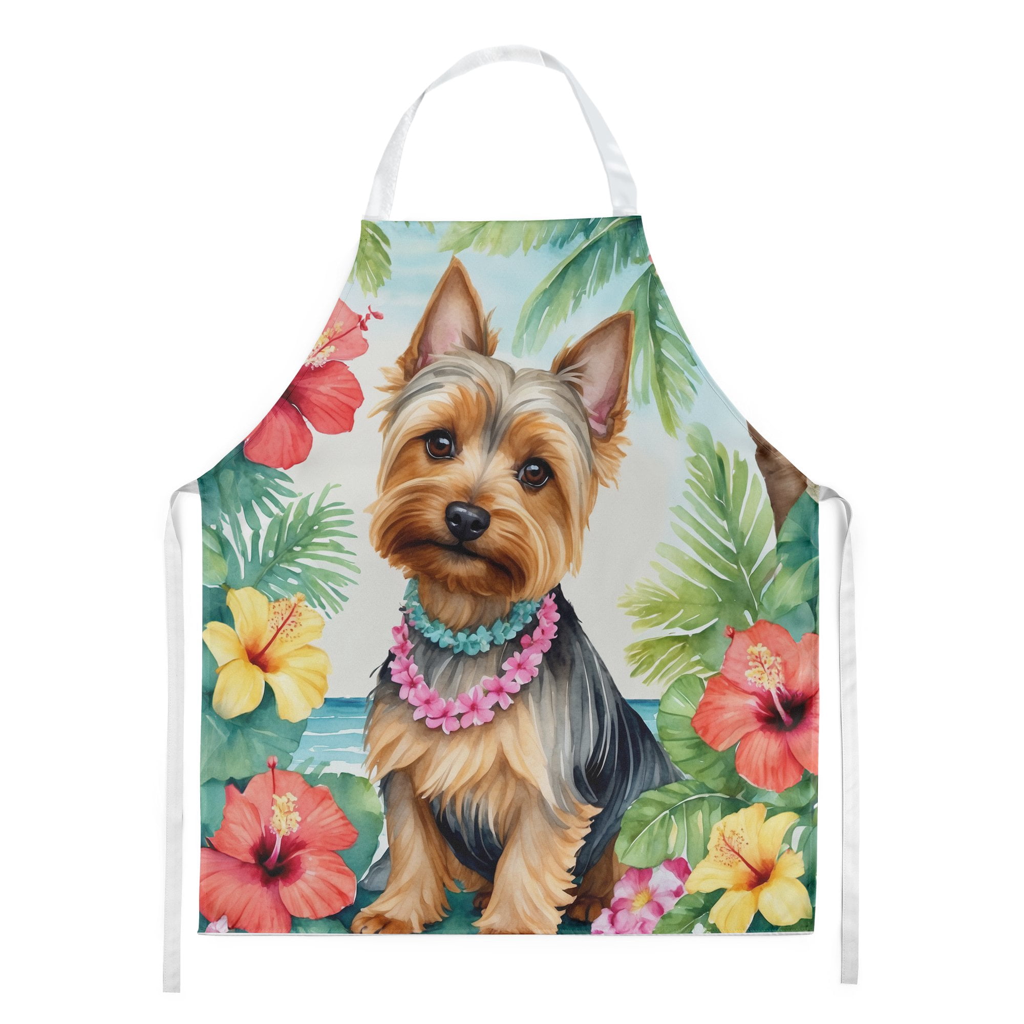 Silky Terrier Luau Apron 27 in x 30 in