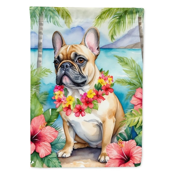 French Bulldog Luau House Flag