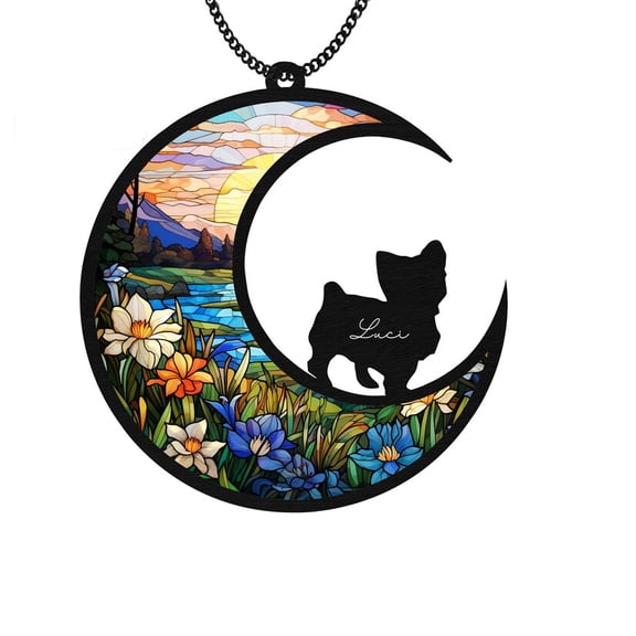 Yorkshire Terrier Memorial Suncatcher - Loss of Pet Sympathy Gift, Pet Passed Away Hanging, Gift for Yorkshire Terrier Lovers