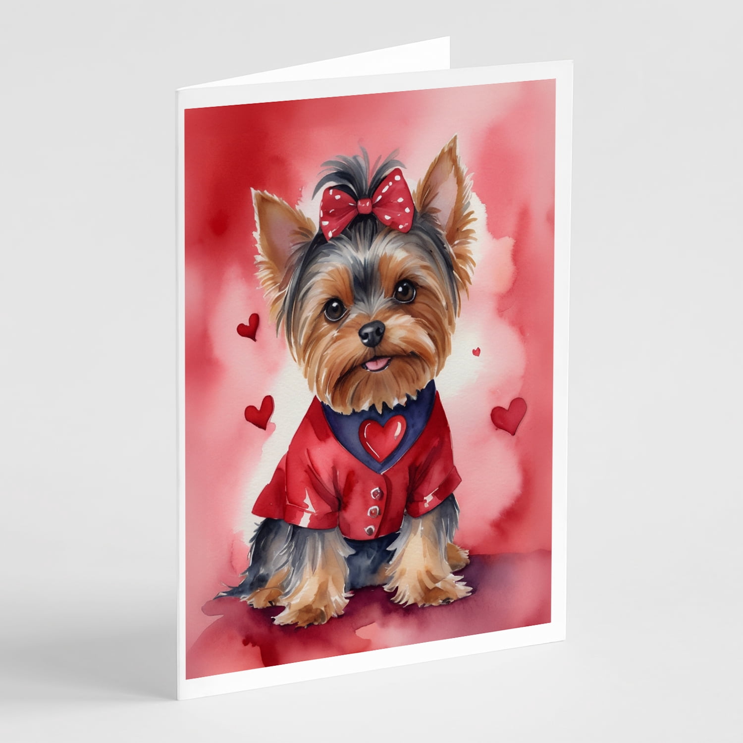 Yorkshire Terrier My Valentine Greeting Cards Pack of 8 7 in x 5 in