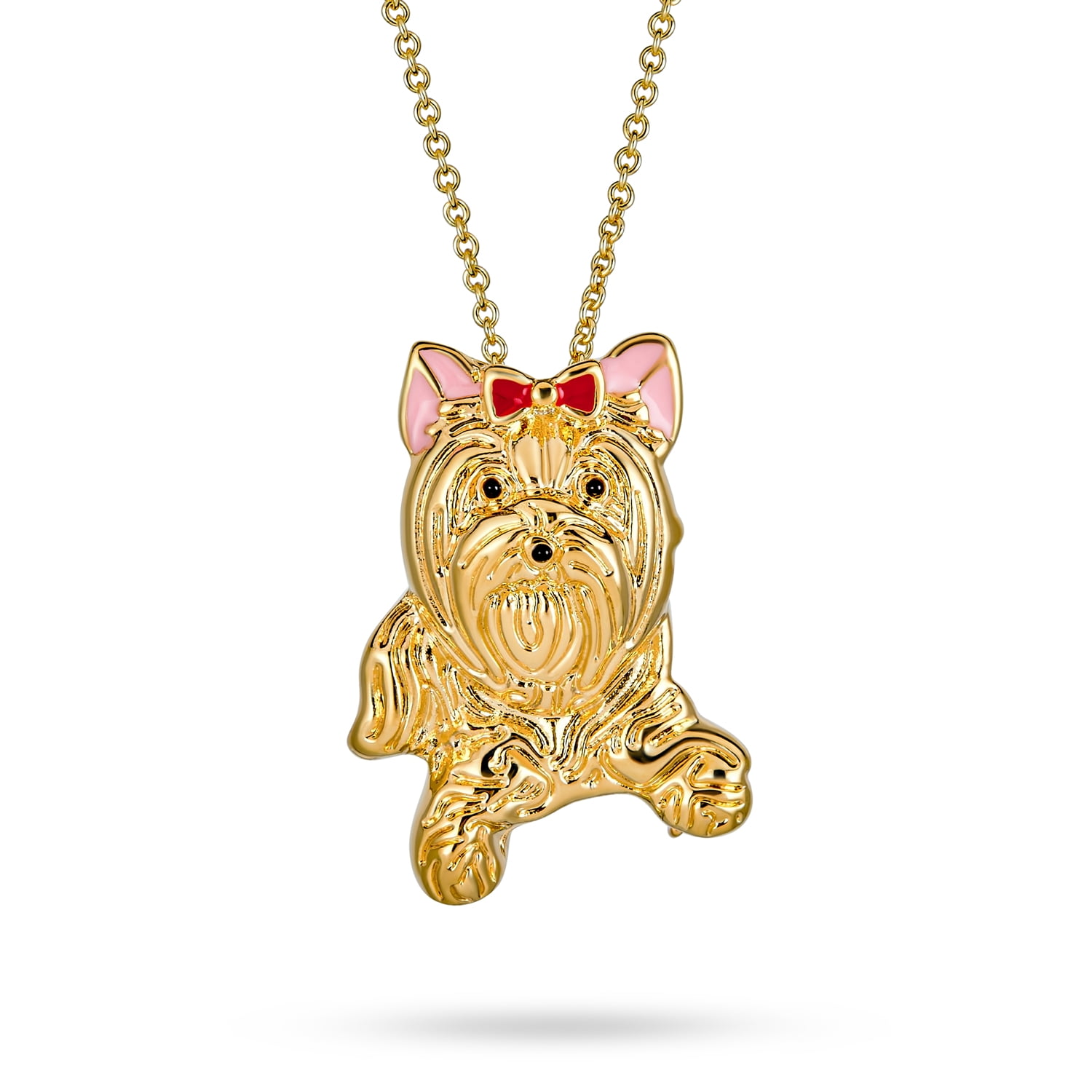 Gold Plated Yorkshire Terrier Pink Bow Pet Dog Zambia Ubuy