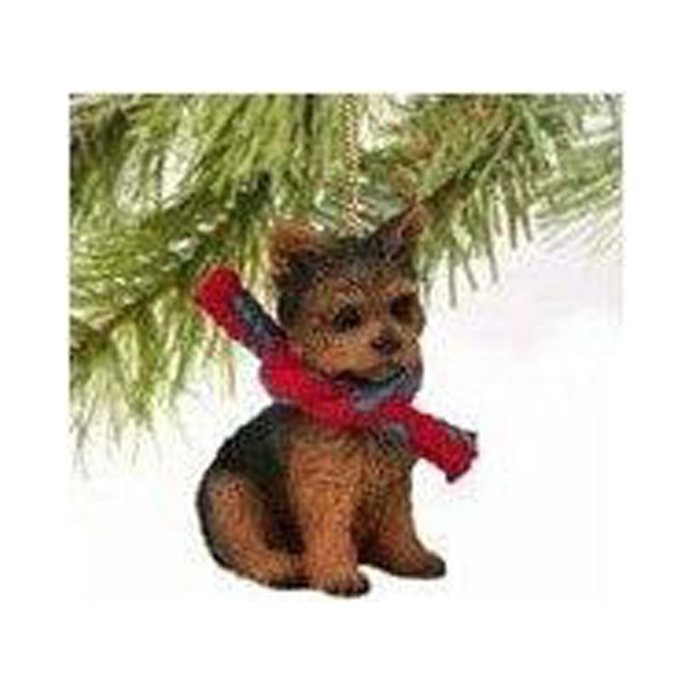Yorkshire Terrier Puppy Cut Resin Christmas Ornament