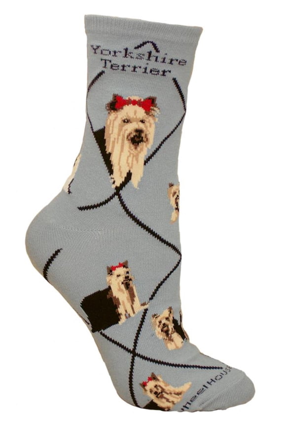 Yorkshire Terrier Dog Gray Cotton Ladies Socks