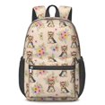 thumbnail image 1 of Yorkshire Terrier and Roses Cream Pattern 17" School Backpacks for Teens,Waterproof Oxford Fabric,S-Shape Padded Straps for School,Travel,Hiking,Camping, 1 of 6