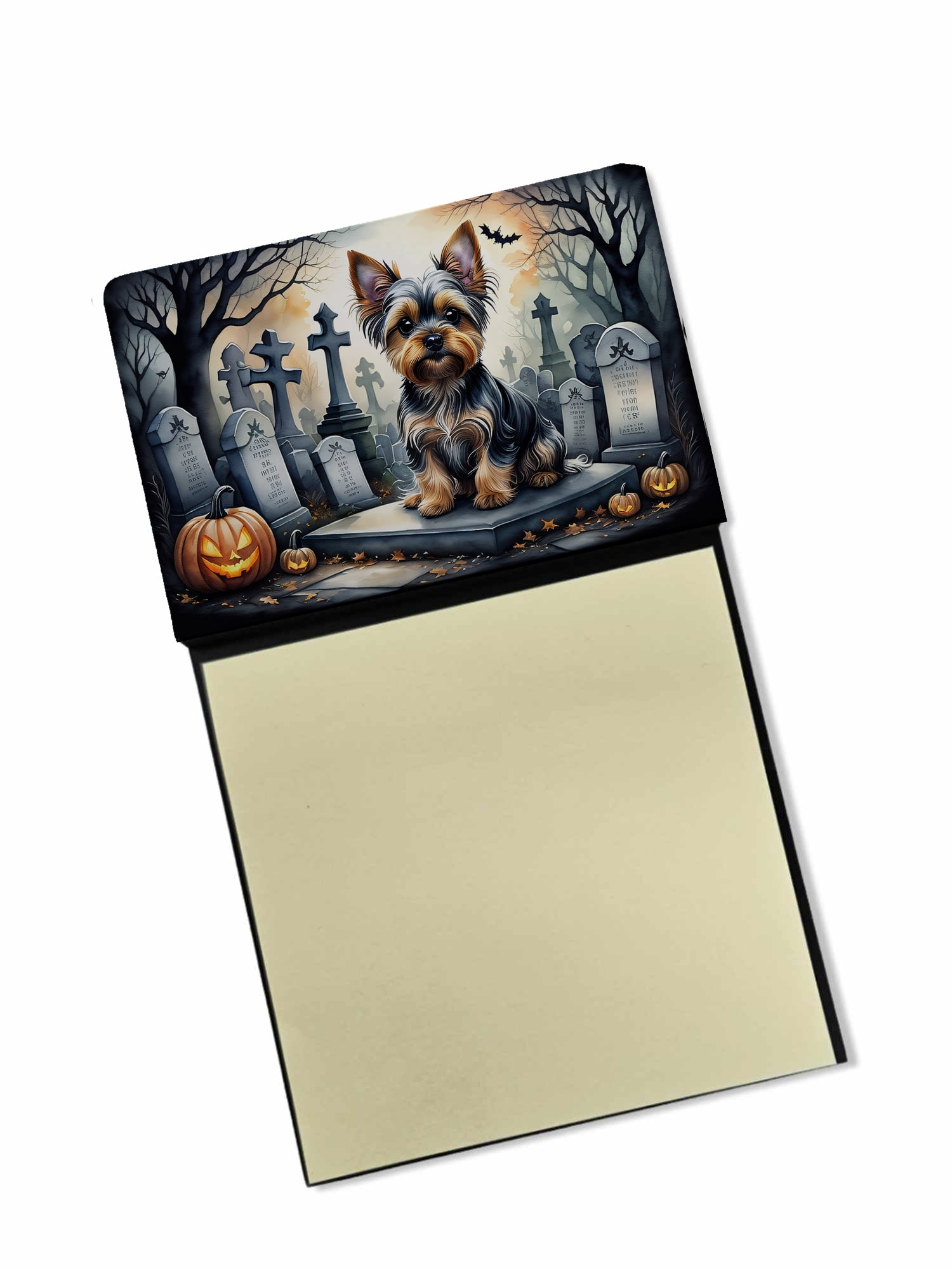 Yorkshire Terrier Spooky Halloween Sticky Note Holder 3.25 in x 5.25 in