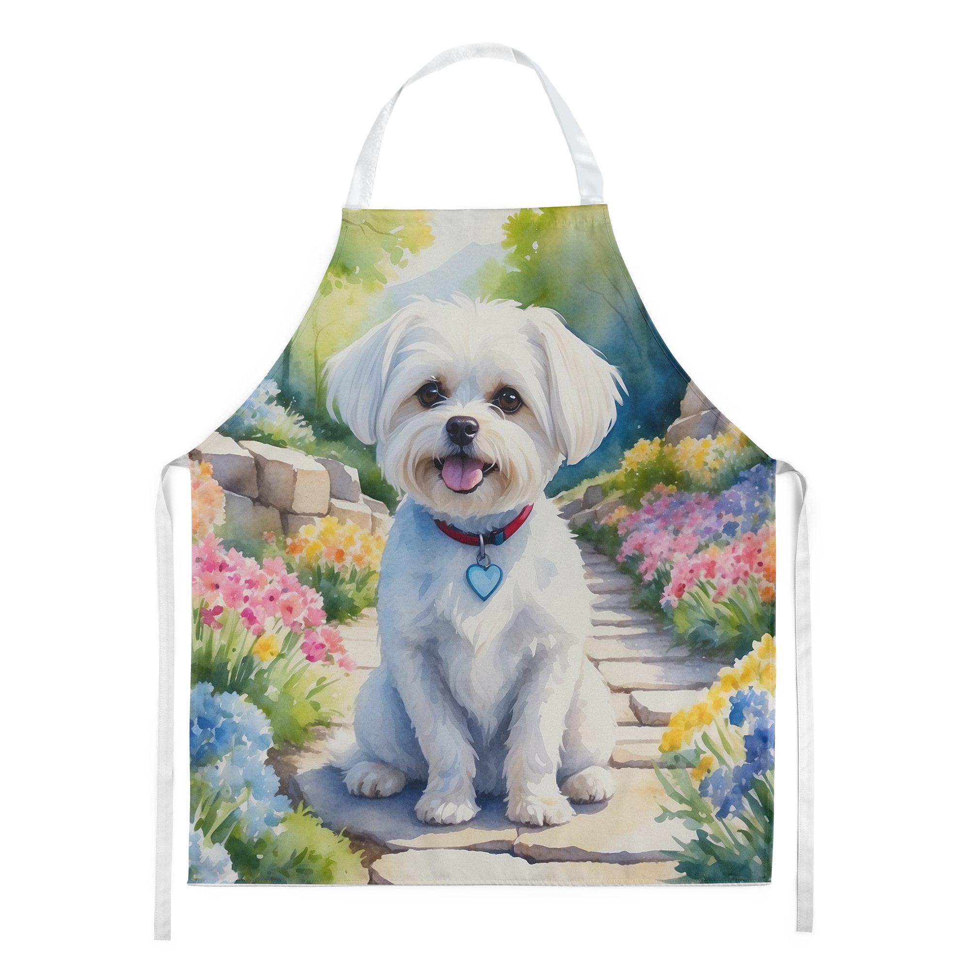 Maltese Spring Path Apron 27 in x 30 in