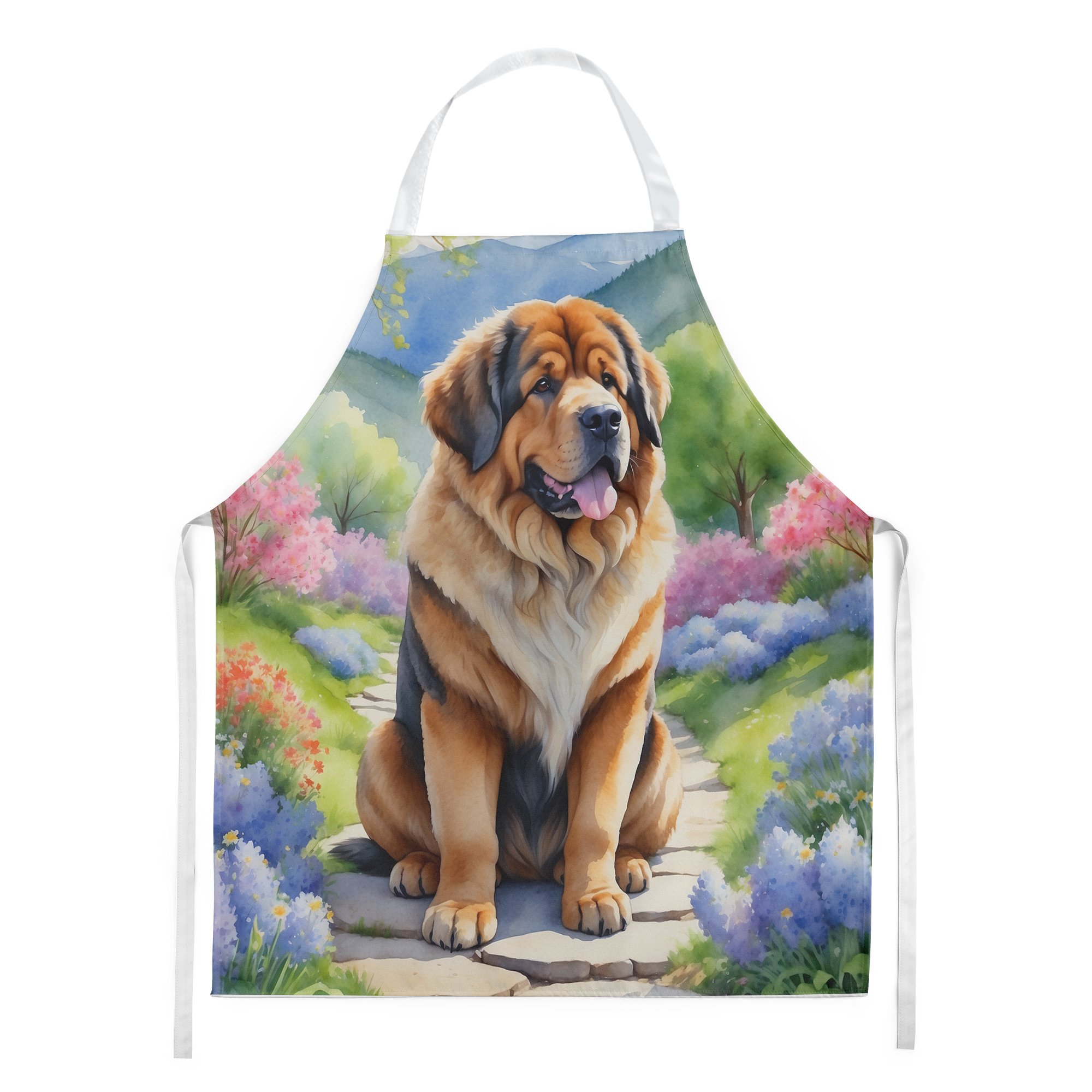 Tibetan Mastiff Spring Path Apron 27 in x 30 in