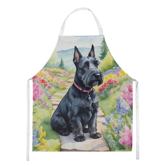 Scottish Terrier Spring Path Apron 27 in x 30 in
