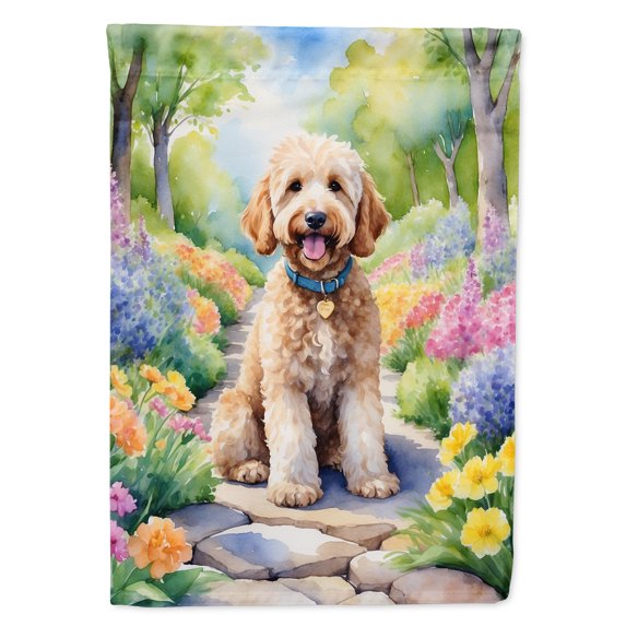 Goldendoodle Spring Path House Flag