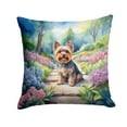 thumbnail image 1 of Yorkshire Terrier Spring Path Throw Pillow 14 in x 14 in, 1 of 4
