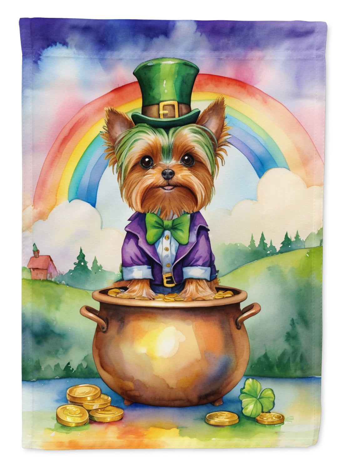Yorkshire Terrier St Patrick's Day Garden Flag 11.25 in x 15.5 in