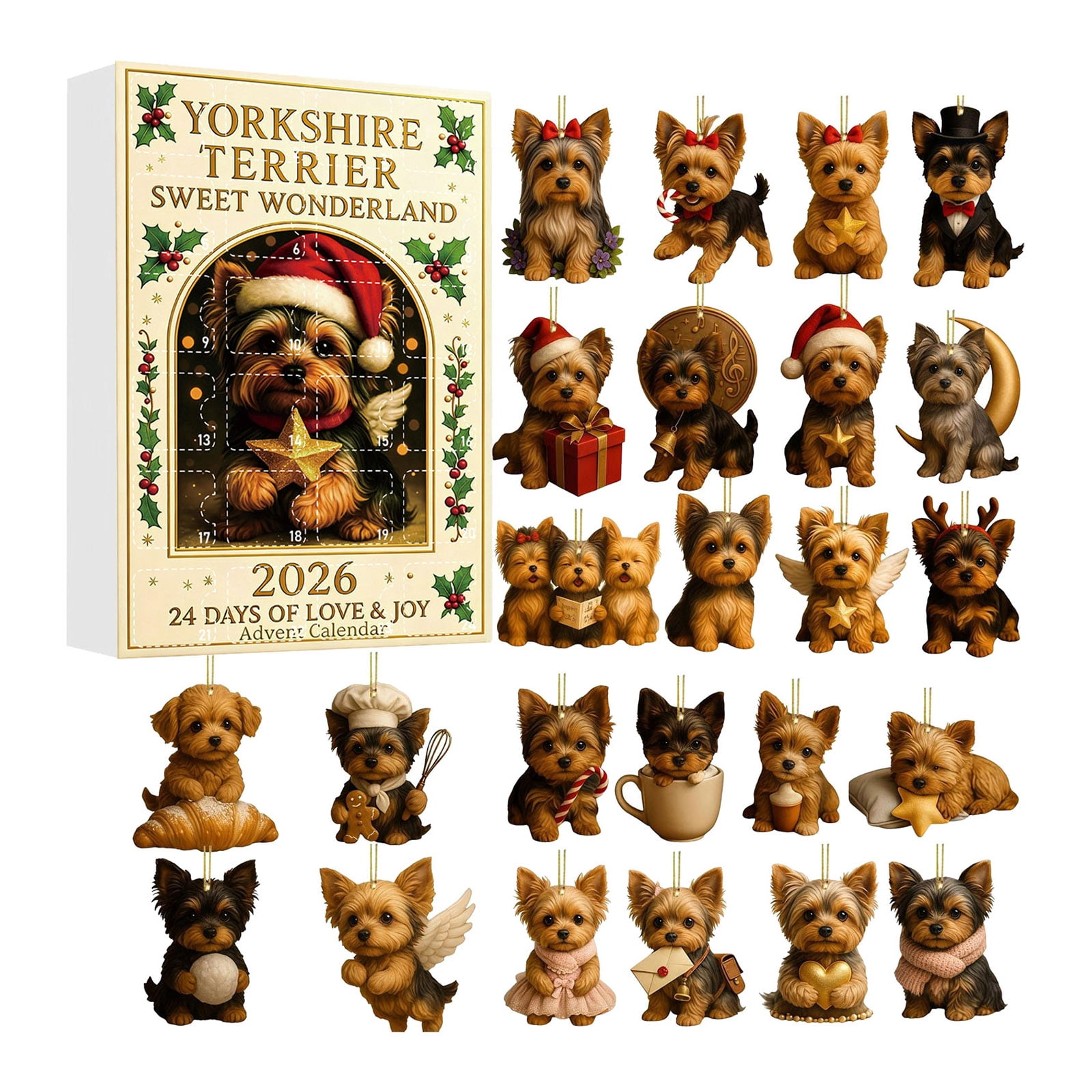 Yorkshire Terrier Sweet Wonderland Advent Calendar, 24 Days of Festive ...