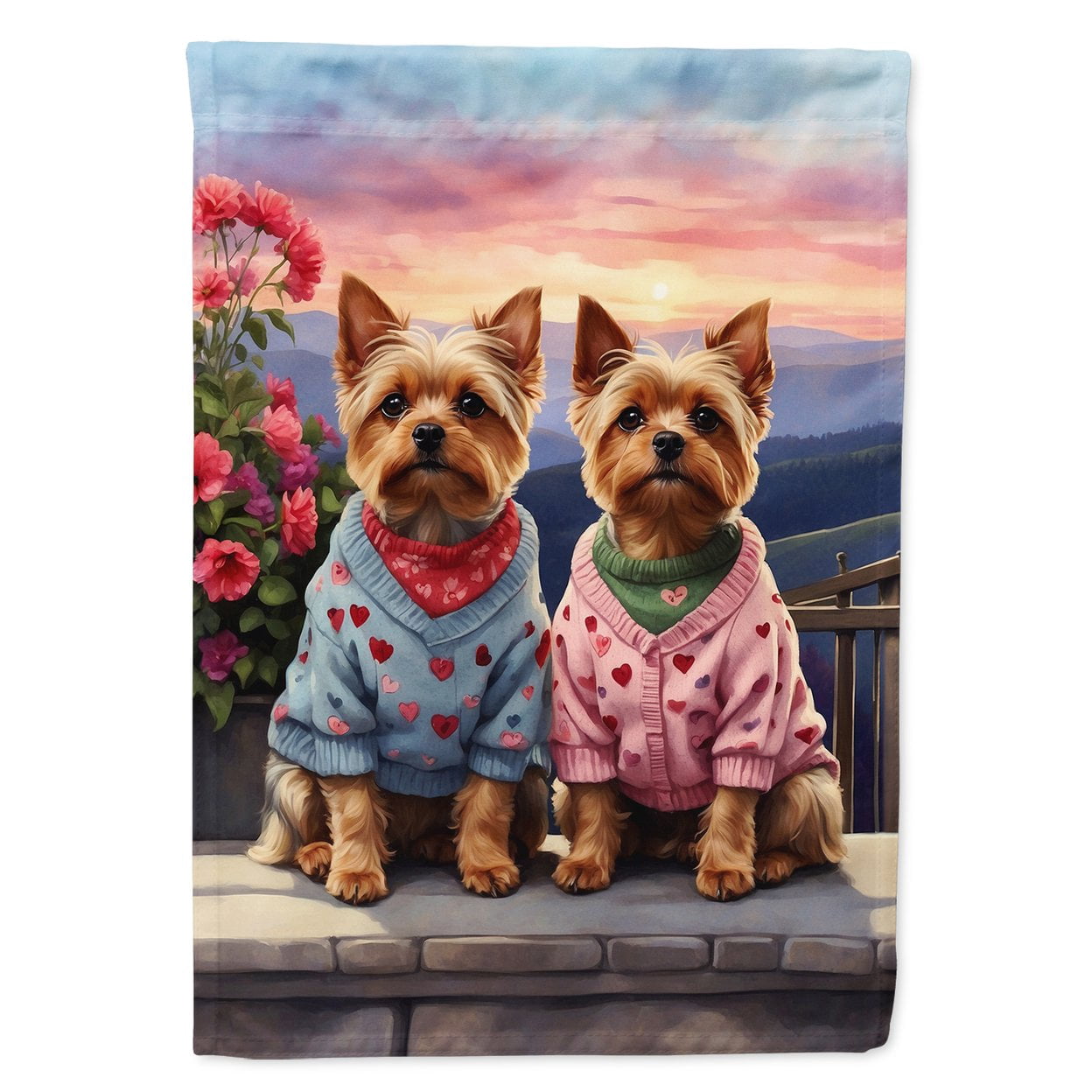 Yorkshire Terrier Two Hearts Garden Flag 11.25 in x 15.5 in