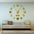 thumbnail image 1 of Yorkshire Terrier Wall Clocks With DIY Mirror Wall Stickers Big Clock Hands Frameless Giant Wall Clock Pet Shop Yorkie Owner Gift(Gold,47inch), 1 of 7