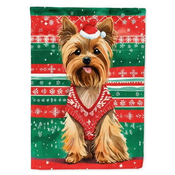Yorkshire Terrier Yorkie Christmas Garden Flag 11.25 in x 15.5 in