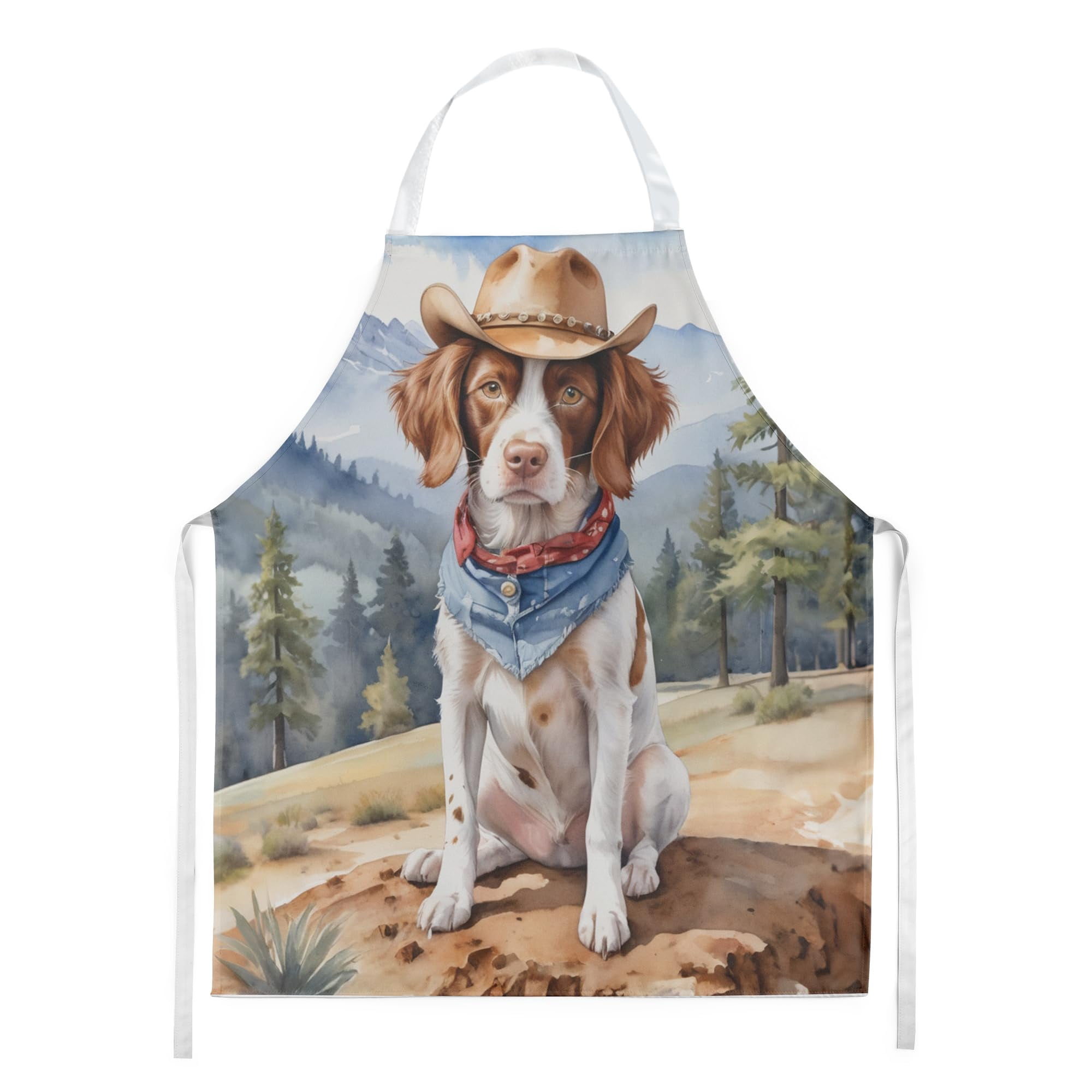 Brittany Spaniel Cowboy Welcome Apron 27 in x 30 in
