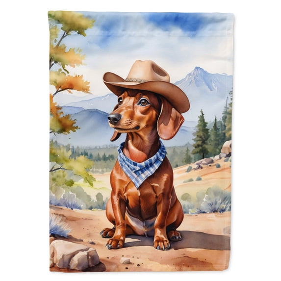 Dachshund Cowboy Welcome House Flag