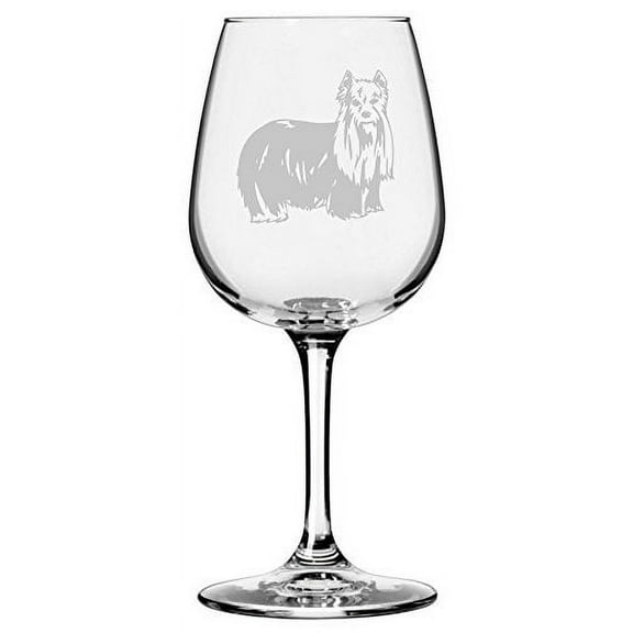 Yorkshire Terrier (Yorkie) Dog Themed Etched 12.75oz Libbey Wine Glass