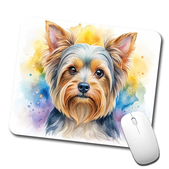 Yorkshire Terrier Yorkie Dog Watercolor Style Mouse Pad Low Profile Gaming Mat