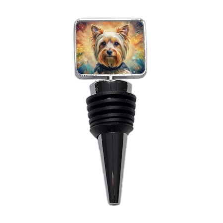 Yorkshire Terrier Yorkie French Bohemian Art Wine Bottle Stopper Cap Plug