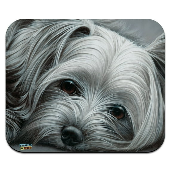Yorkshire Terrier Yorkie Tired Sleepy Dog Low Profile Thin Mouse Pad Mousepad