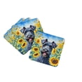 thumbnail image 1 of Kerry Blue Terrier in Sunflowers Foam Coasters 3.5 in x 3.5 in, 1 of 5