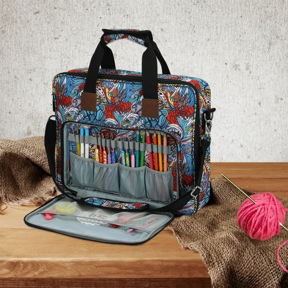 Eolstice Tool Embroidery Bag, Storage Bag, Embroidery Storage Bag, Multi-Layer Tote Bag for Sewing, Cross , Craft Supplies, Needlework Organizer