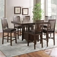 thumbnail image 1 of Yorktown Espresso Wood 7-Piece Counter Storage Dining Set, 1 of 11