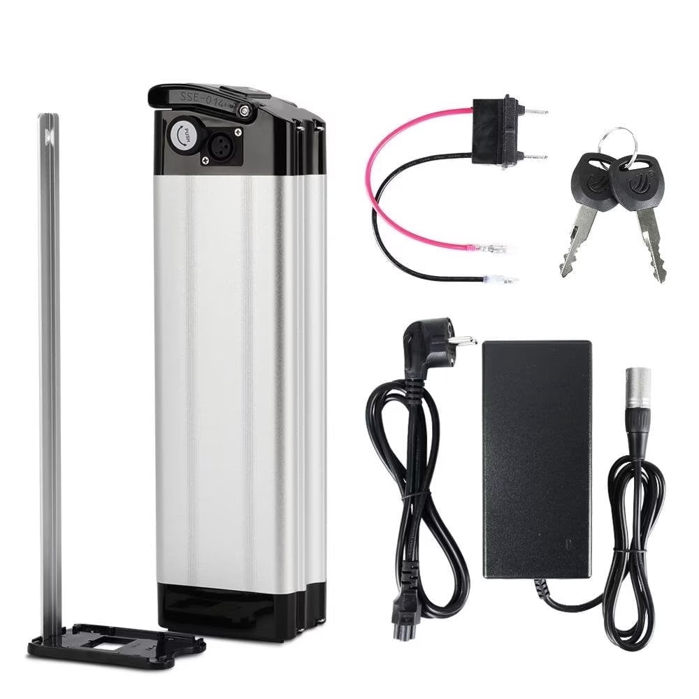 Yose Power 48V10.4Ah Ebike Battery with Charger,Silver Fish electric bicycle for 200W/250W/300W/350W/500W/700W,Electric Bike Bicycles Folding Bike Mountain Bike Pedelec bike