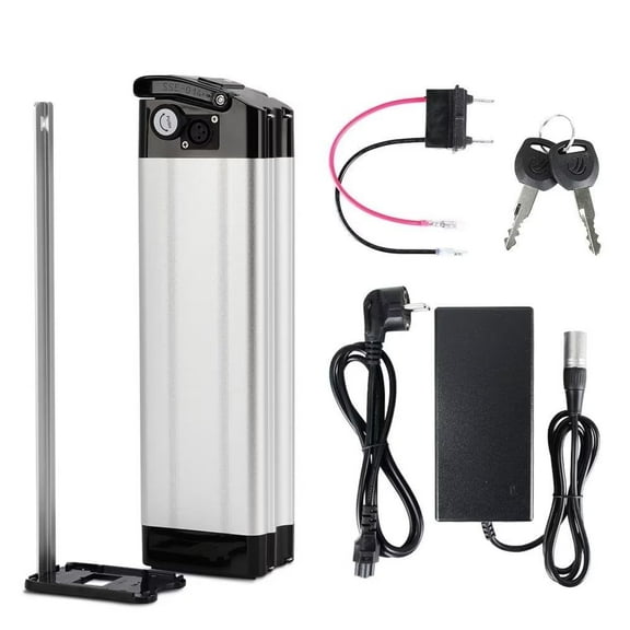 Yose Power 48V10.4Ah Ebike Battery with Charger,Silver Fish electric bicycle for 200W/250W/300W/350W/500W/700W,Electric Bike Bicycles Folding Bike Mountain Bike Pedelec bike