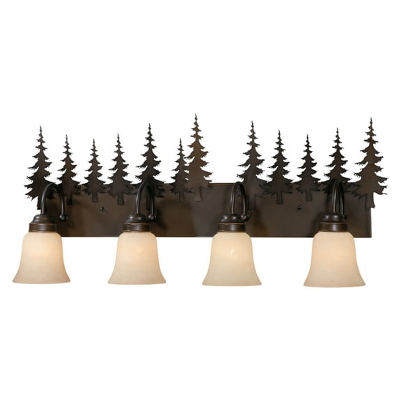 Yosemite 4 Light Bronze Rustic Tree Bathroom Vanity Fixture