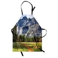 thumbnail image 1 of Yosemite Apron North Dome as Seen From the Valley With Wooden Walkway Yosemite National Park, Unisex Kitchen Bib Apron with Adjustable Neck for Cooking Baking Gardening, Green Charcoal, by Ambesonne, 1 of 3