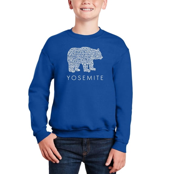 Yosemite Bear - Boy's Word Art Crewneck Sweatshirt
