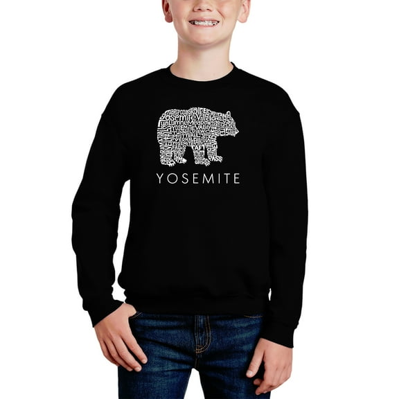Yosemite Bear - Boy's Word Art Crewneck Sweatshirt